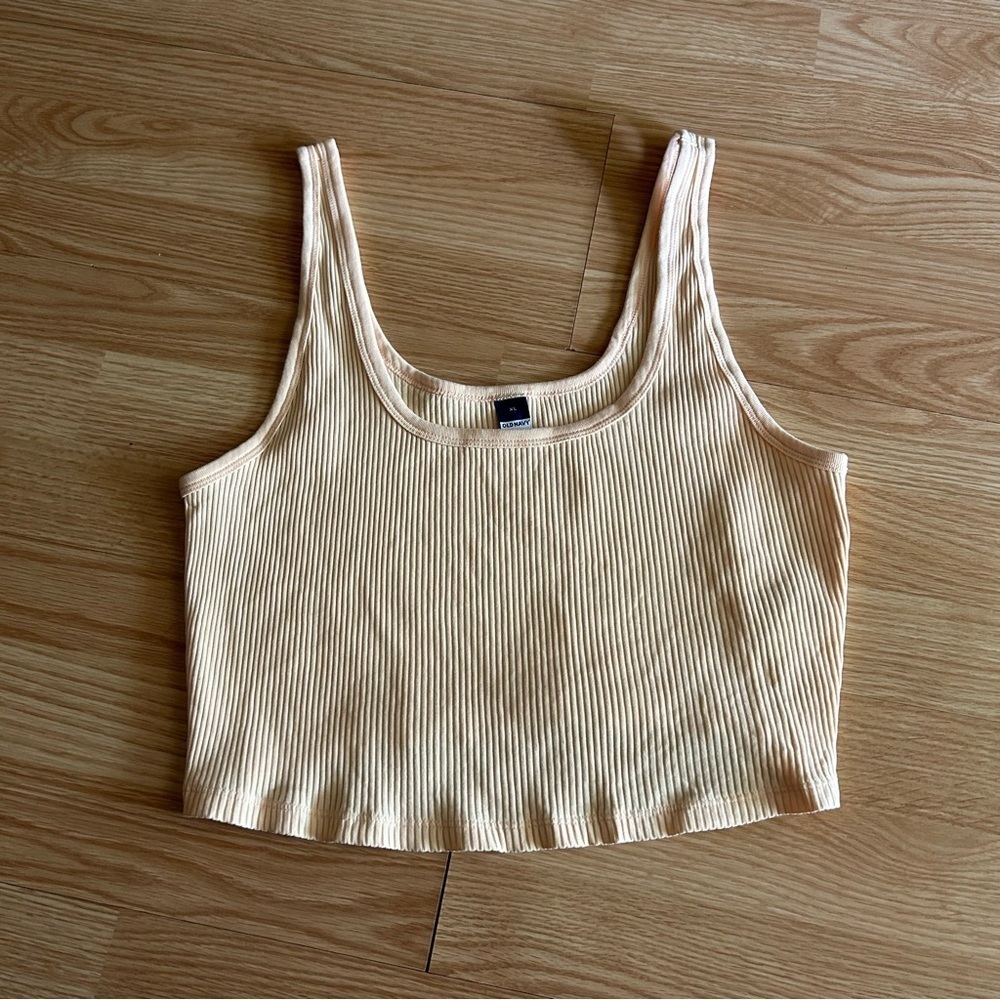 Old Navy Iced Peach Ribbed Ultra Crop Tank Women’s XL